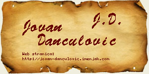 Jovan Dančulović vizit kartica